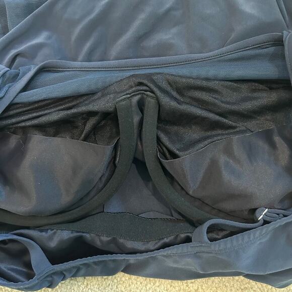 NWT Miracle Suit Mirage Tankini Top Blue Swim Beach Surf Paddle Size 12DD - Picture 5 of 7